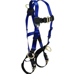 FallTech 70182X Contractor Full Body Harness with 3 D-Rings and Tongue Buckle Leg Straps, Universal Fit